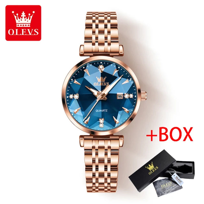 Rose Gold Quartz Blue Watch Women Watches Ladies Creative Steel Women'S Bracelet Watches Female Clock Relogio Feminino
