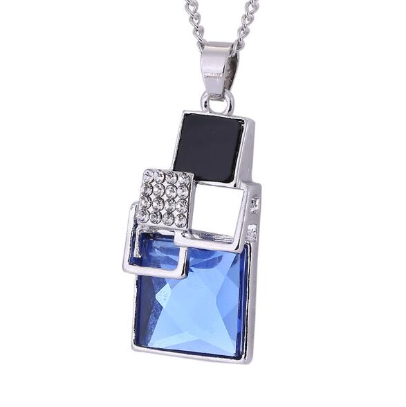 Square Geometry Jewelry Sets Necklace Stud Earrings
