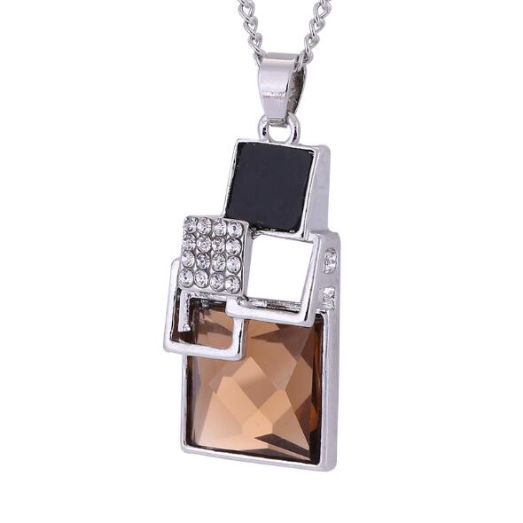Square Geometry Jewelry Sets Necklace Stud Earrings