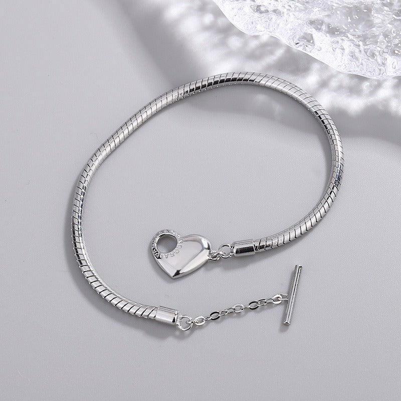 s925 love hollow letter bracelet for men and women OT buckle European and American simple hand jewelry